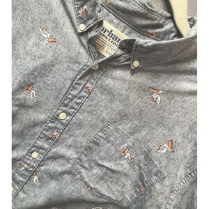 Urban Pipeline XL‎  Men's Blue Pelican Print Short Sleeve Button Down Shirt